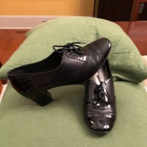 Anne Klein Black Patent Oxfords